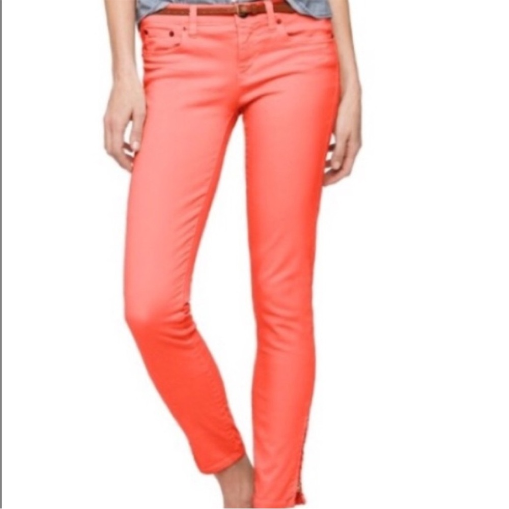 NWT J. Crew Orange Corduroy Toothpick Ankle Pants Size 27